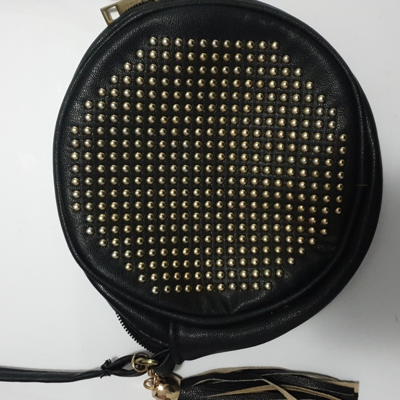 Neon Hart crossbody black faux leather studded bag - Picture 6 of 16